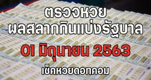 ตรวจหวย หวยรัฐบาล วันที่ 1 มิถุนายน 2563