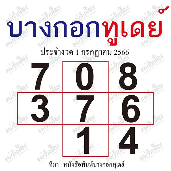 หวยบางกอกทูเดย์ 1/7/66