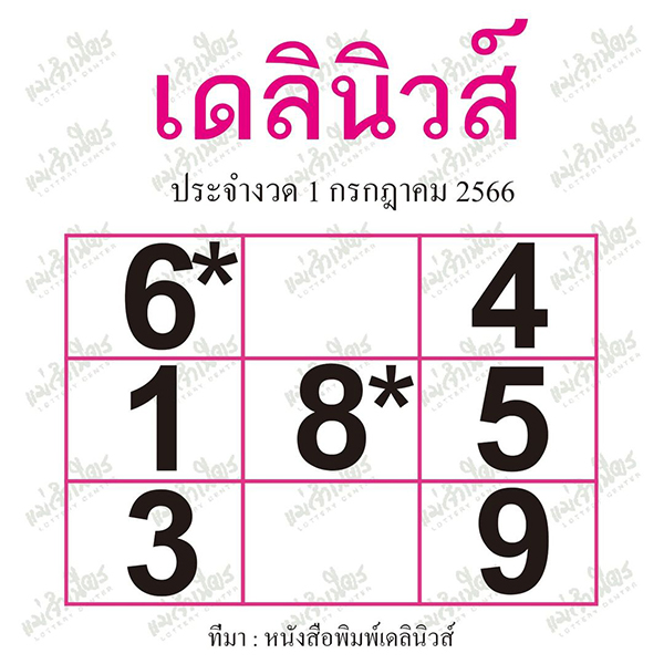 รวมเลขเด็ดเดลินิวส์ 1/7/66